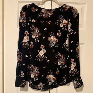 Loft Floral Puff Sleeve Blouse